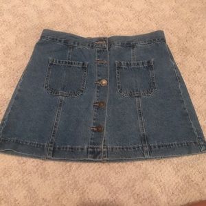 forever 21 button up jean skirt